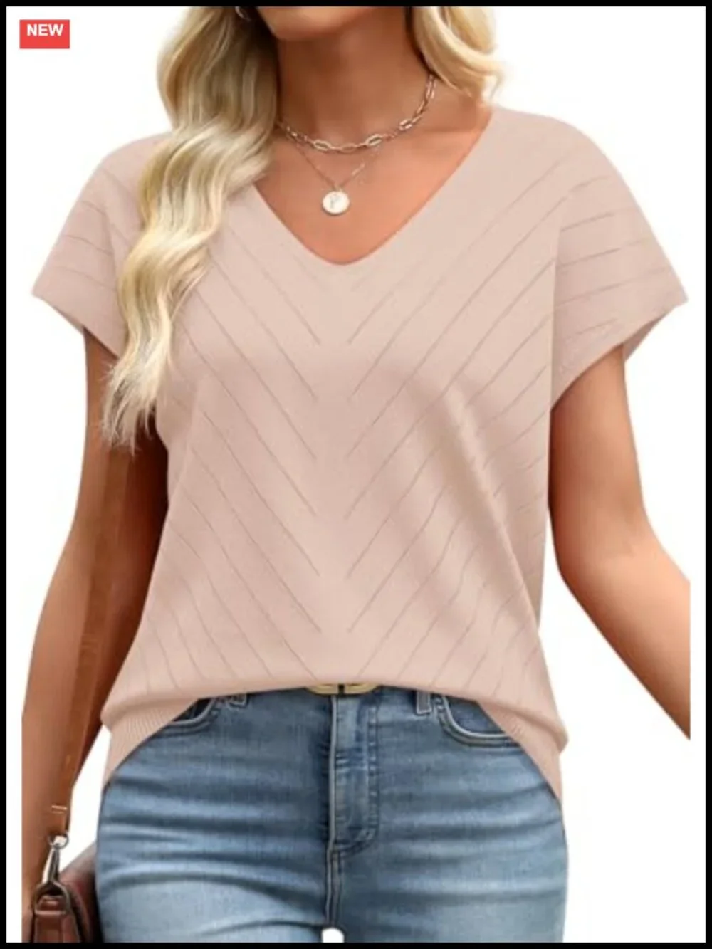 Womens Short Sleeve Knit Sweater V Neck Cap Sleeve Pullover Casual Summer Top